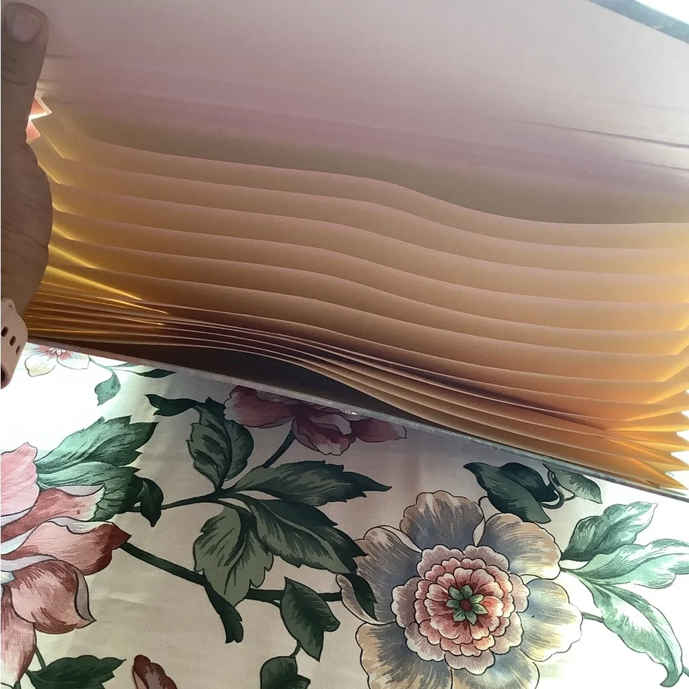 Accordion file holder with gold plated business card holder 2 pc office …